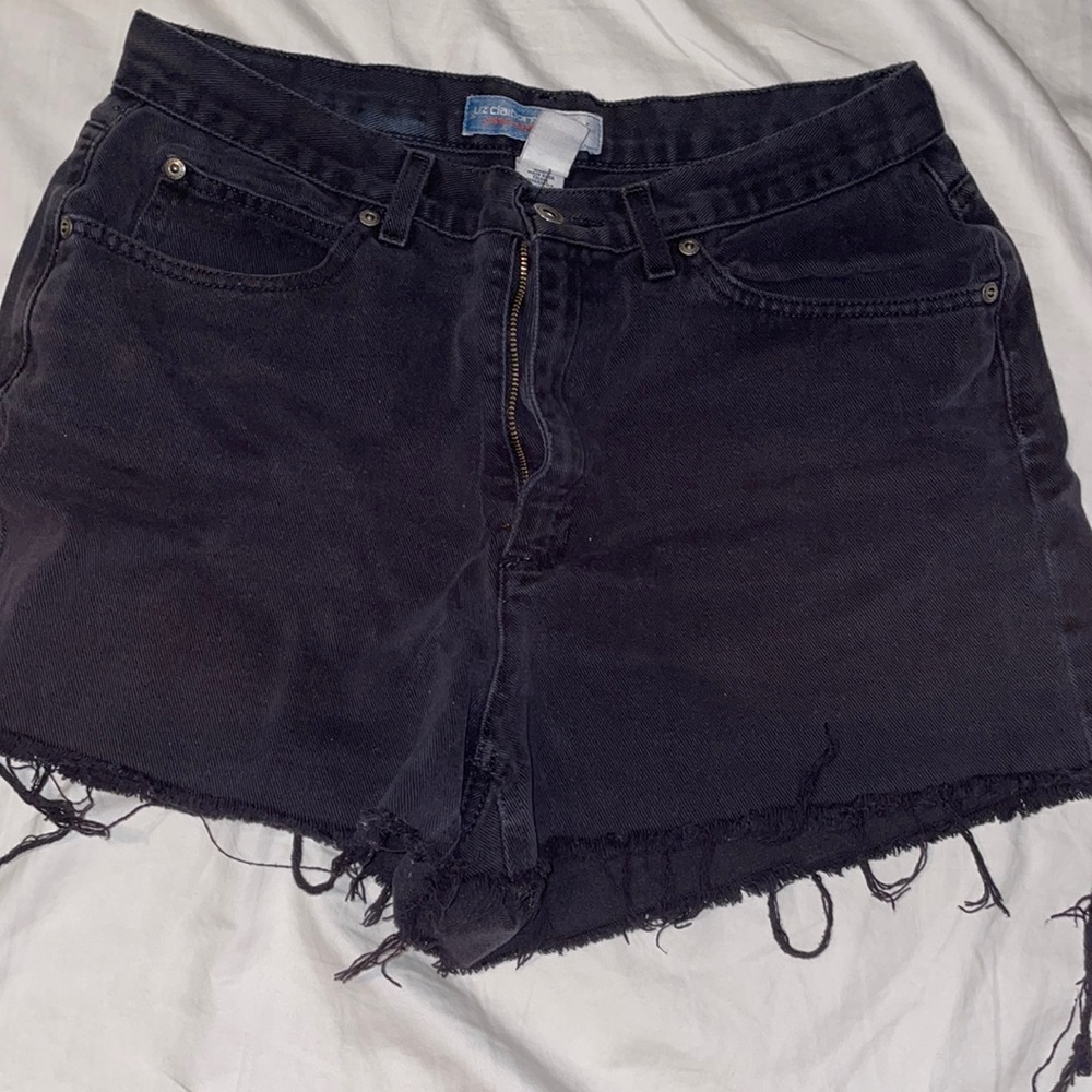 Black Liz Claiborne Denim Shorts Size 12